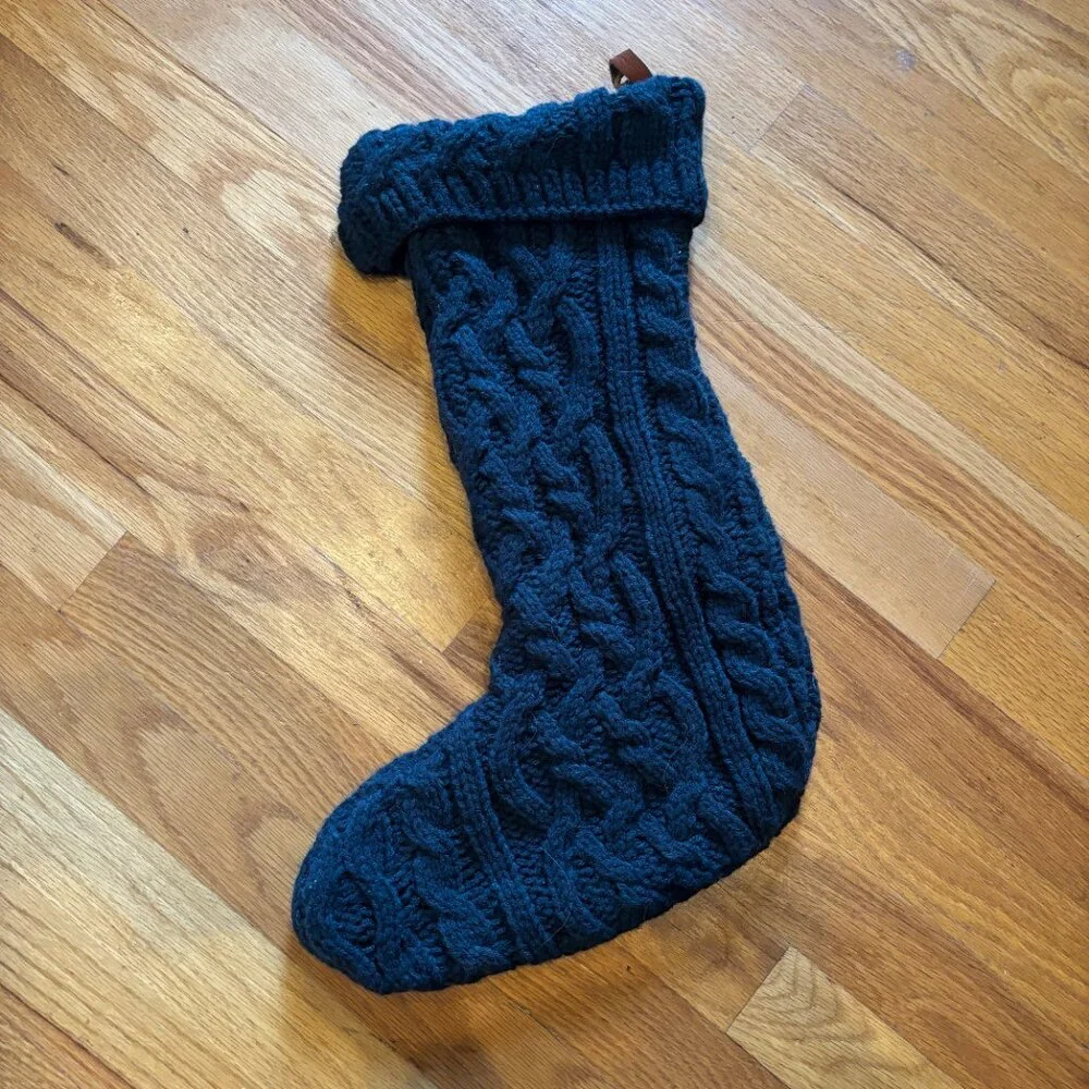 Hearth & Hand‎ Magnolia Cable Knit Christmas Stocking – Black Knit 20